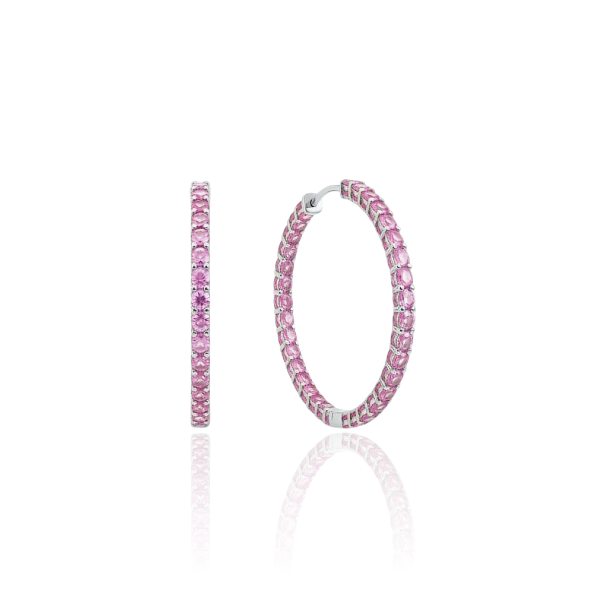 Linea Grande Hoop Earrings – Light Pink Sapphire