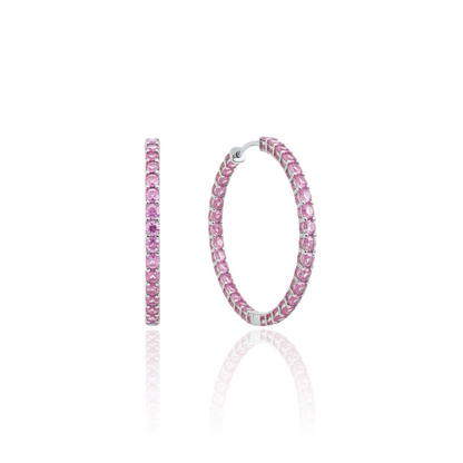 Linea Grande Hoop Earrings – Light Pink Sapphire