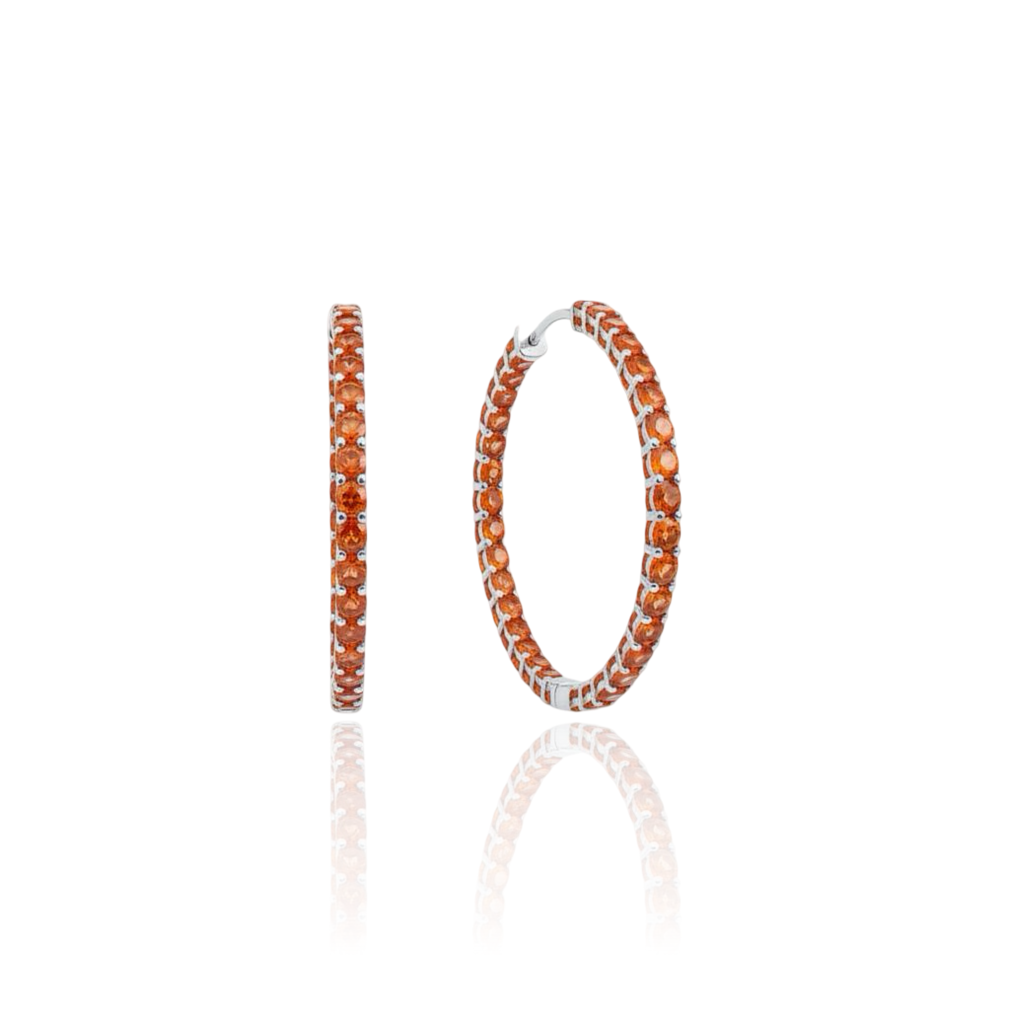Linea Grande Hoop Earrings – Orange Padparadscha Sapphire