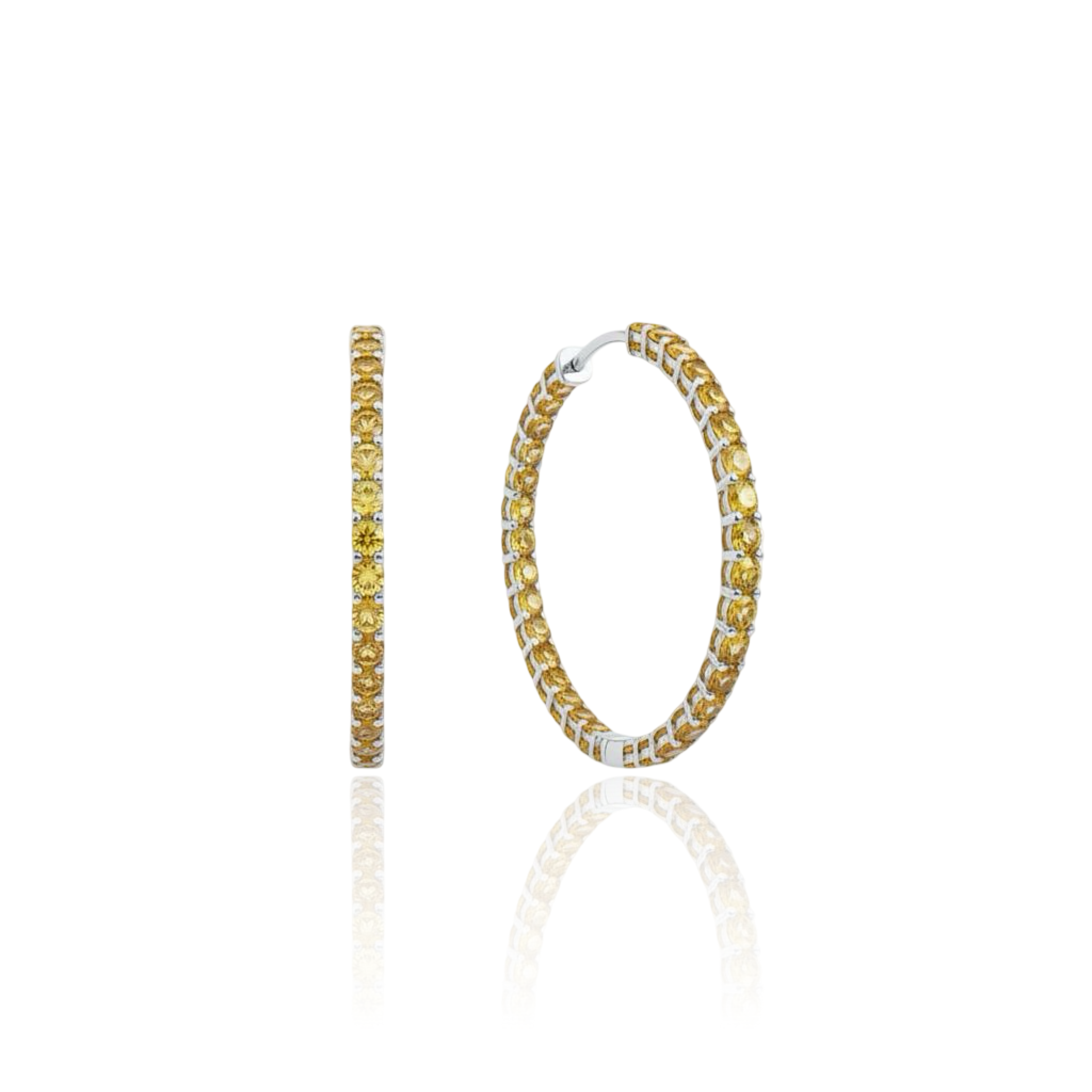 Linea Grande Hoop Earrings – Yellow Sapphire