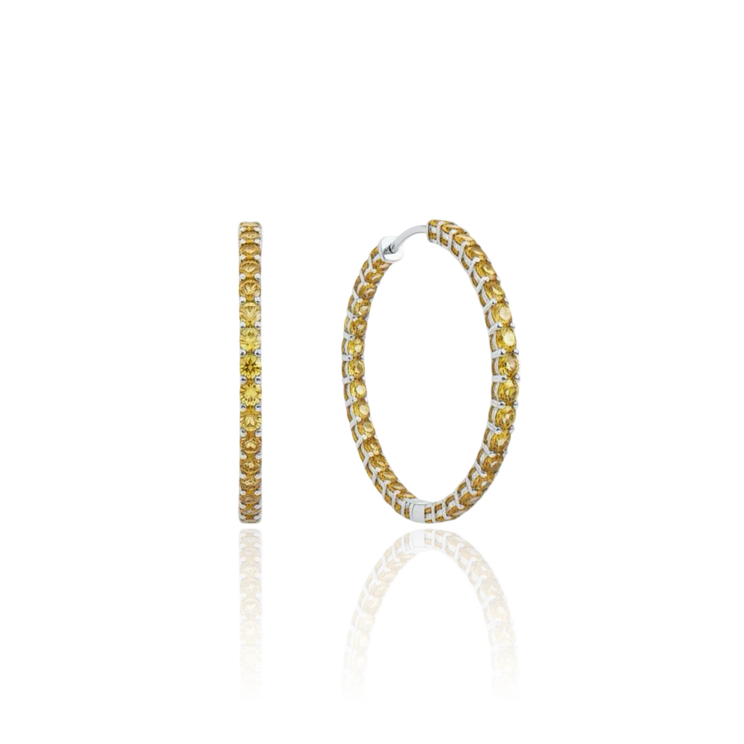 Linea Grande Hoop Earrings – Yellow Sapphire