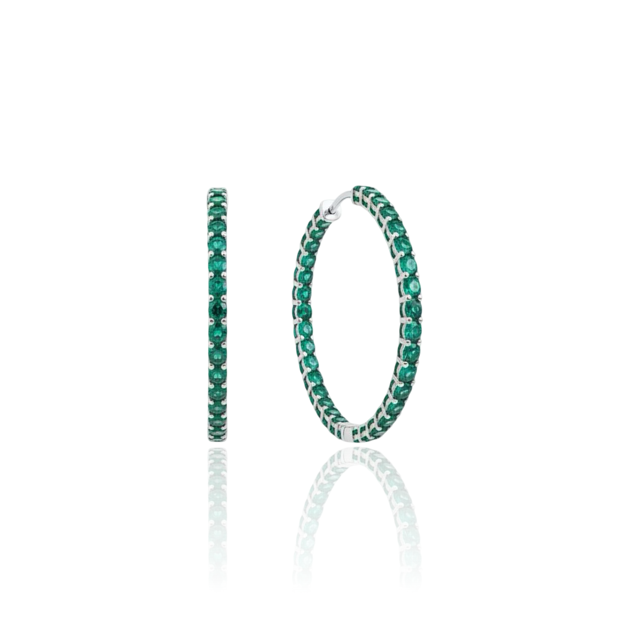 Linea Grande Hoop Earrings – Zambian Green Emerald