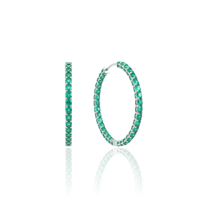 Linea Grande Hoop Earrings – Colombian Green Emerald