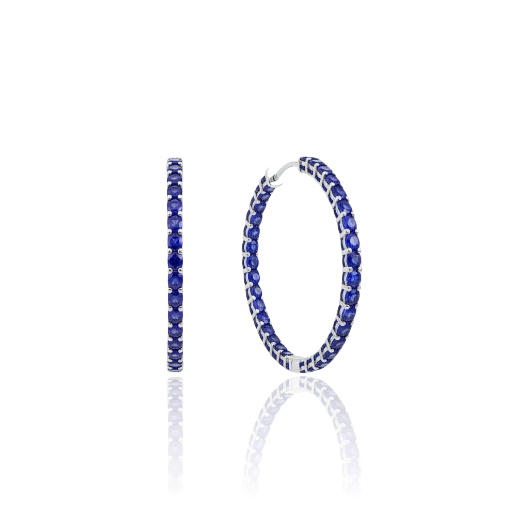 Linea Grande Hoop Earrings – Blue Sapphire