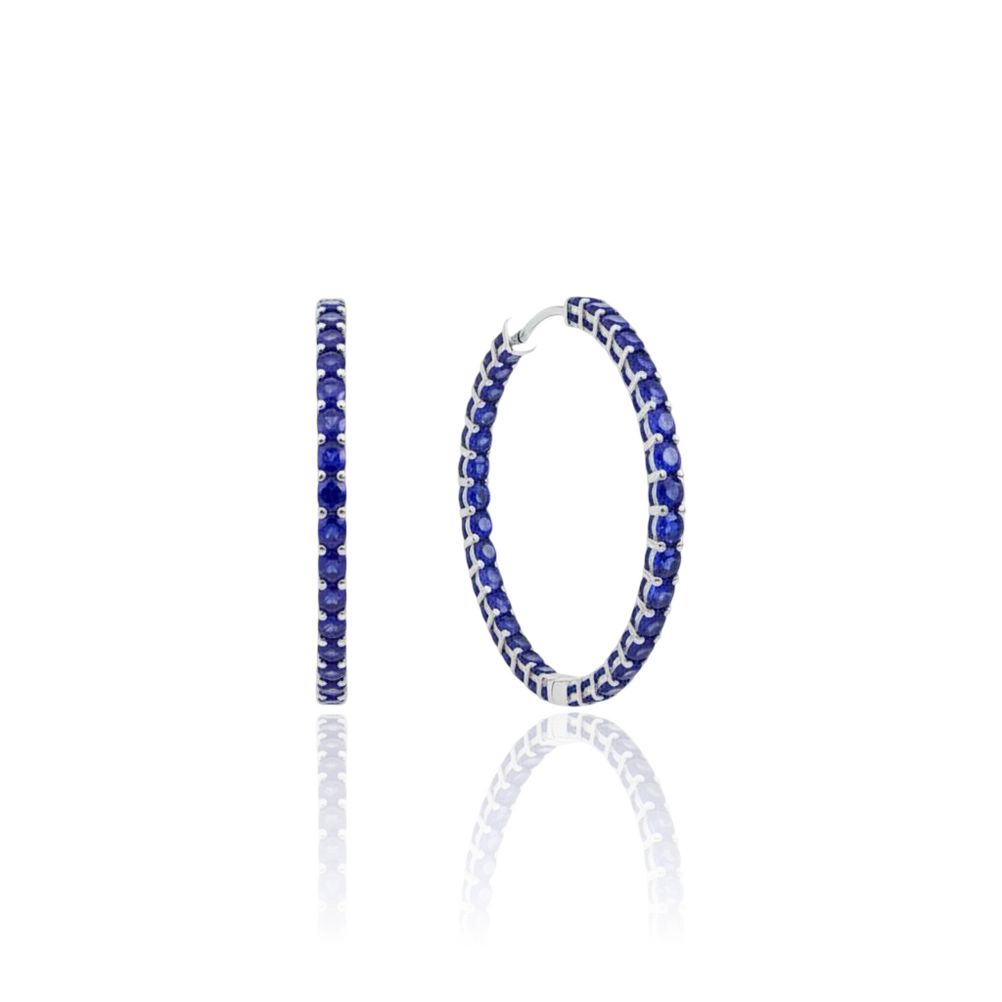 Linea Grande Hoop Earrings – Blue Sapphire