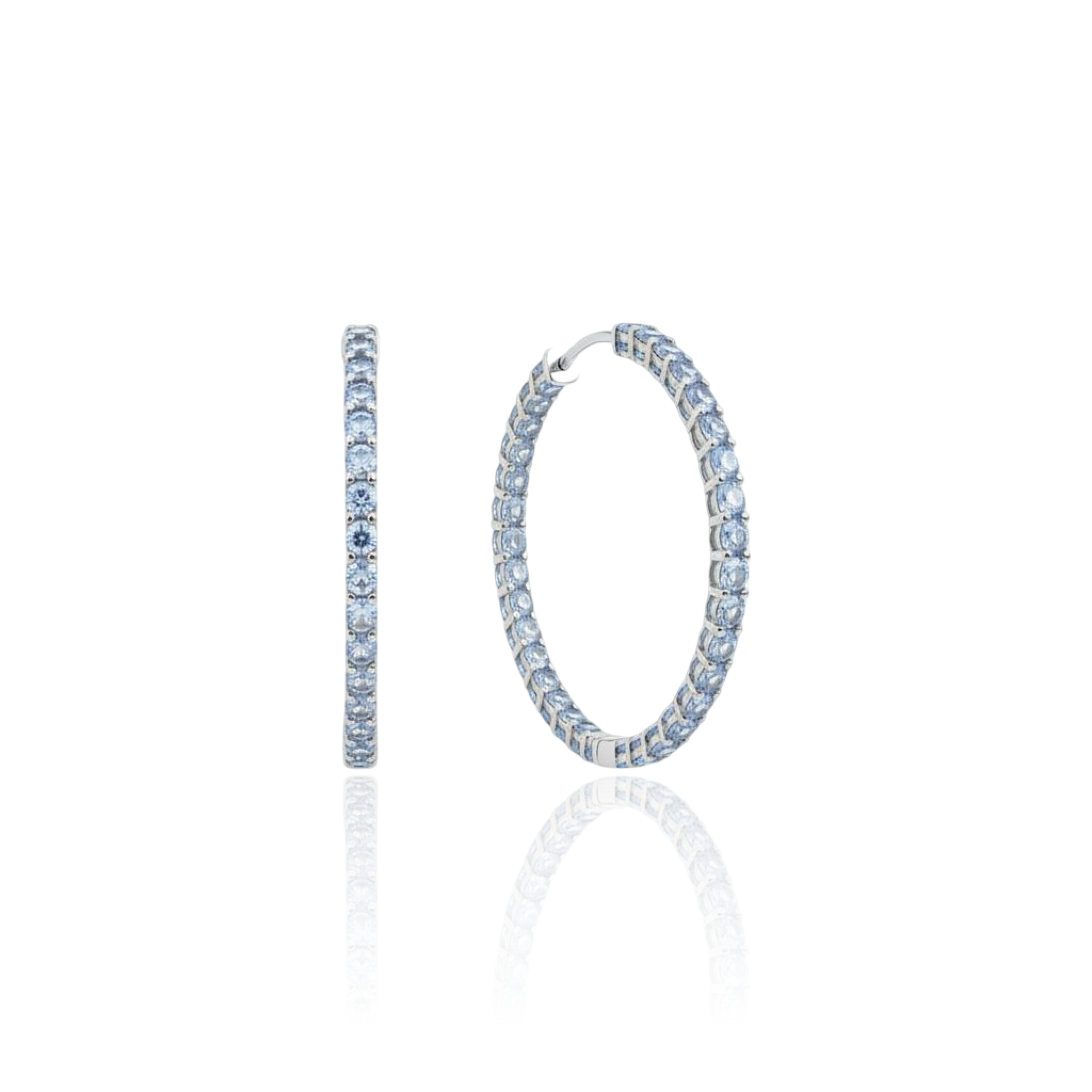 Linea Grande Hoop Earrings – Light Blue Aquamarine