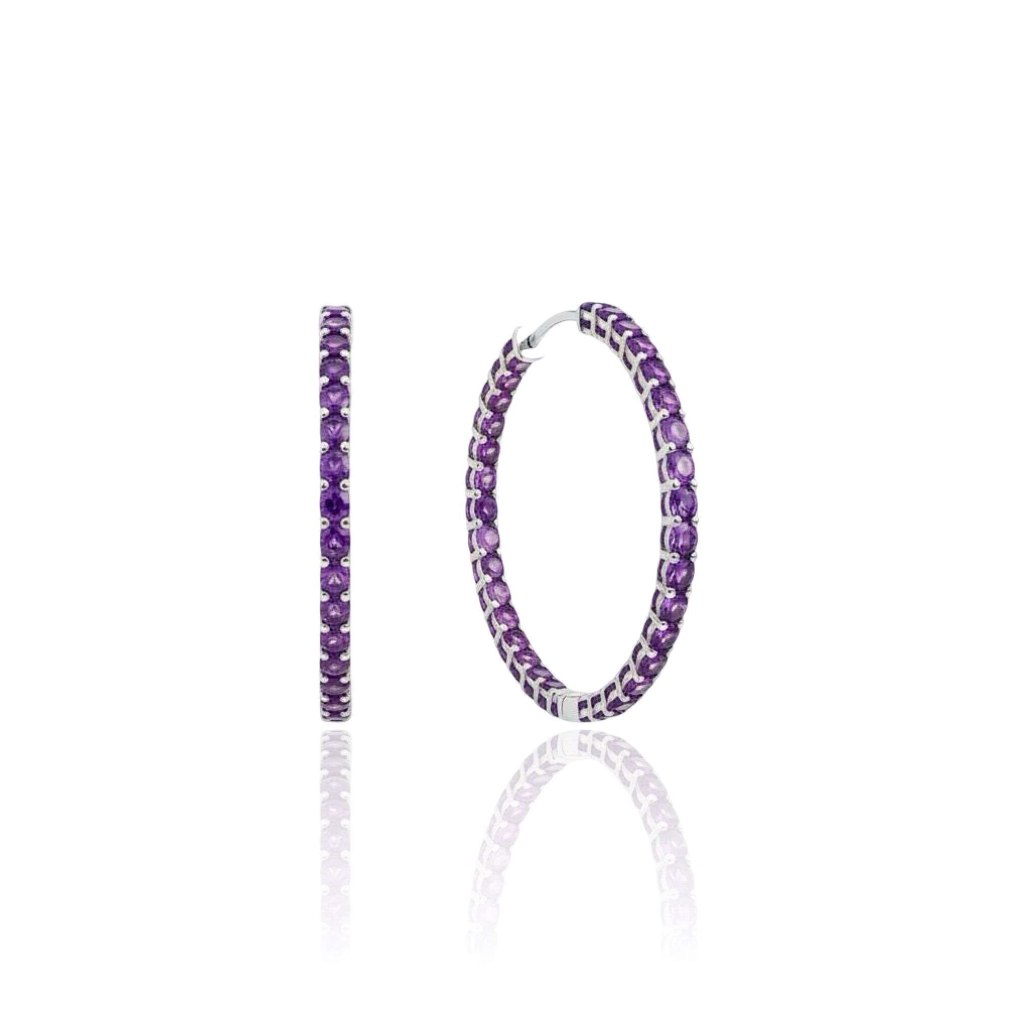 Linea Grande Hoop Earrings – Purple Sapphire