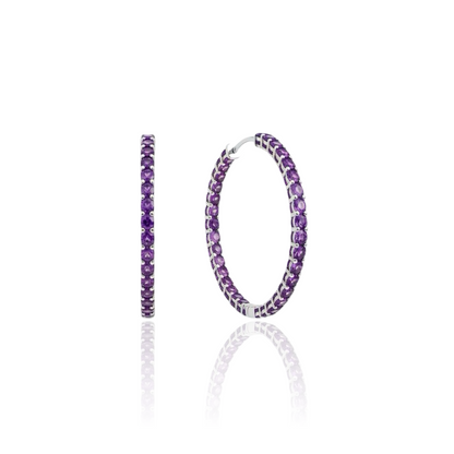 Linea Grande Hoop Earrings – Purple Amethyst