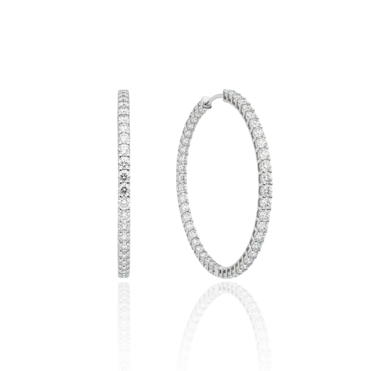 Linea Maxi Hoop Earrings – White Diamond