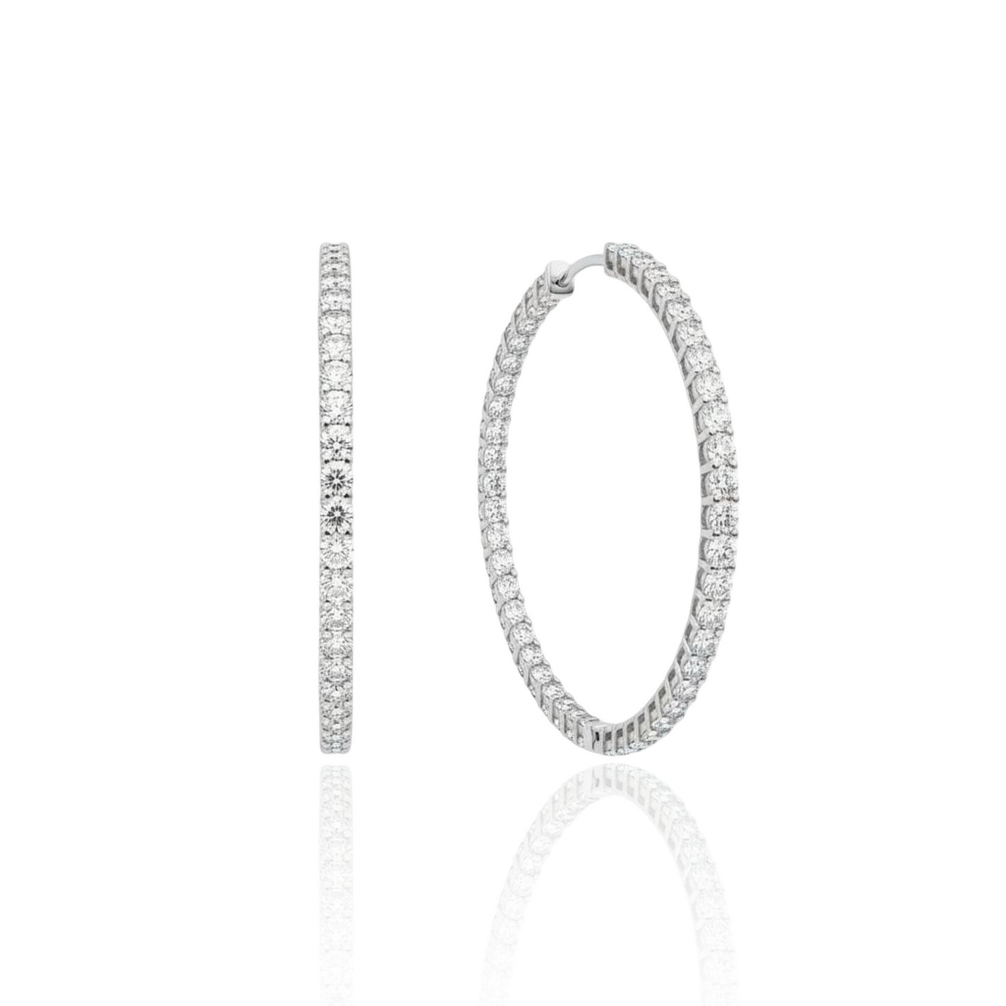 Linea Maxi Hoop Earrings – White Diamond