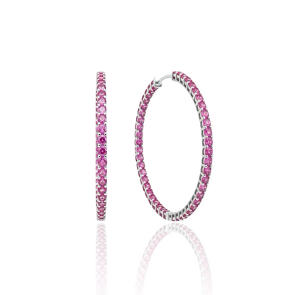 Linea Maxi Hoop Earrings – Vivid Pink Sapphire