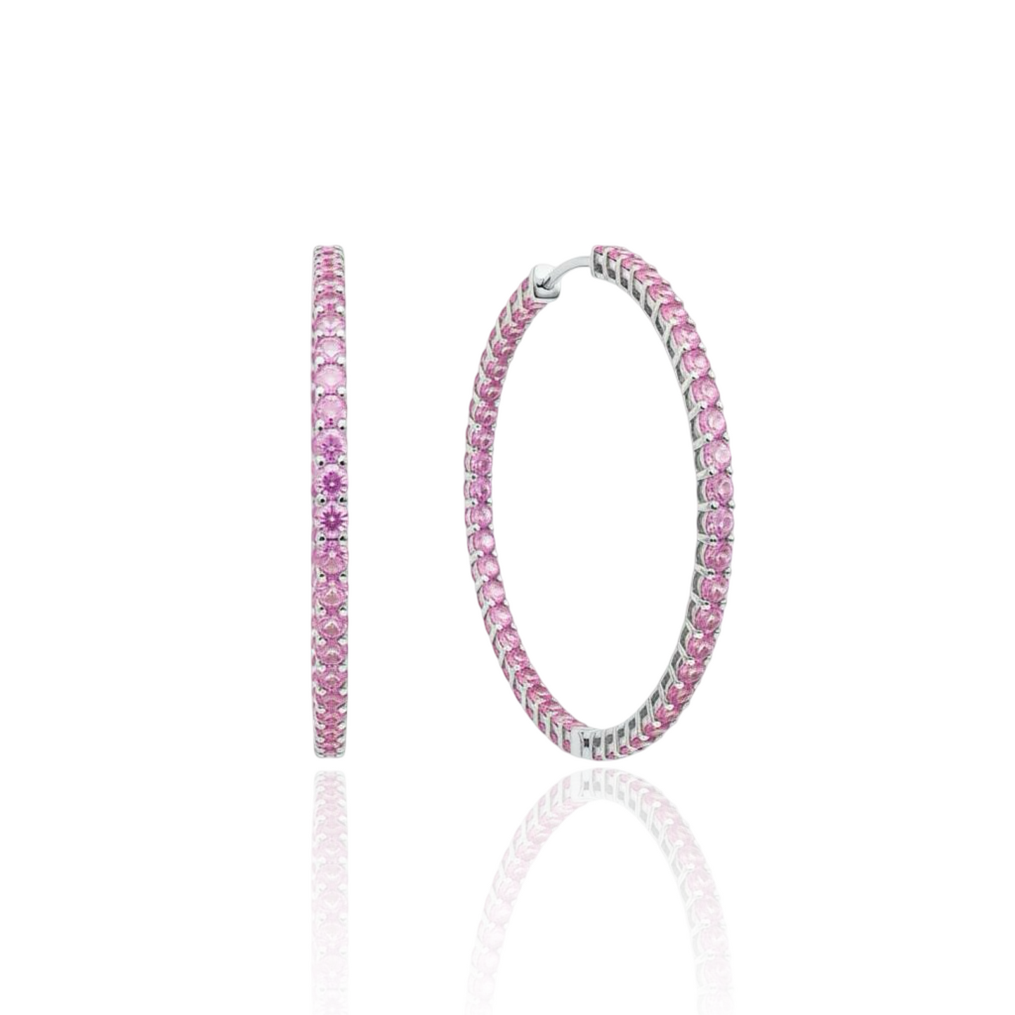 Linea Maxi Hoop Earrings – Light Pink Sapphire