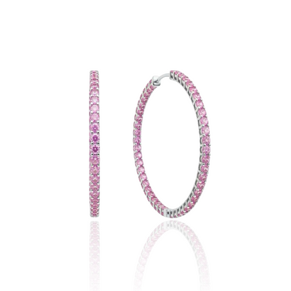Linea Maxi Hoop Earrings – Light Pink Sapphire