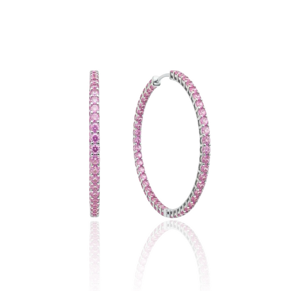 Linea Maxi Hoop Earrings – Light Pink Sapphire