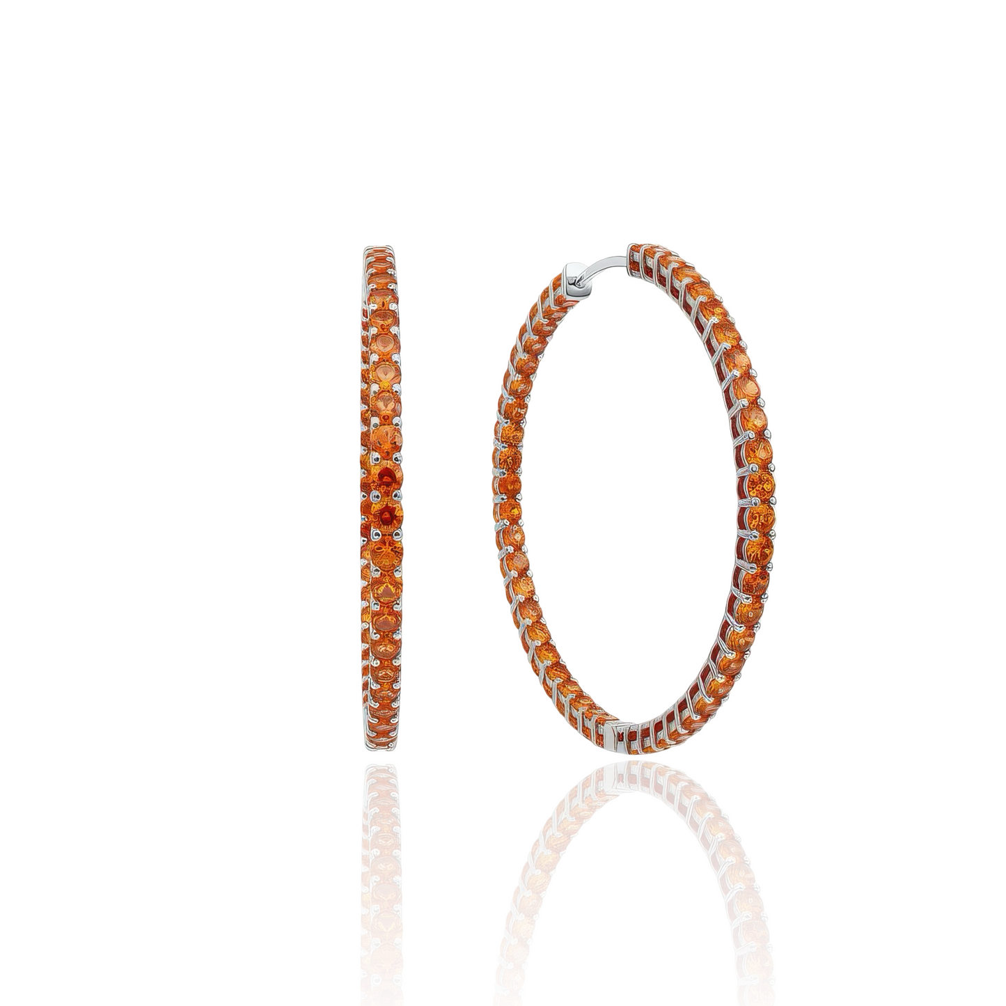 Linea Maxi Hoop Earrings – Orange Padparadscha Sapphire