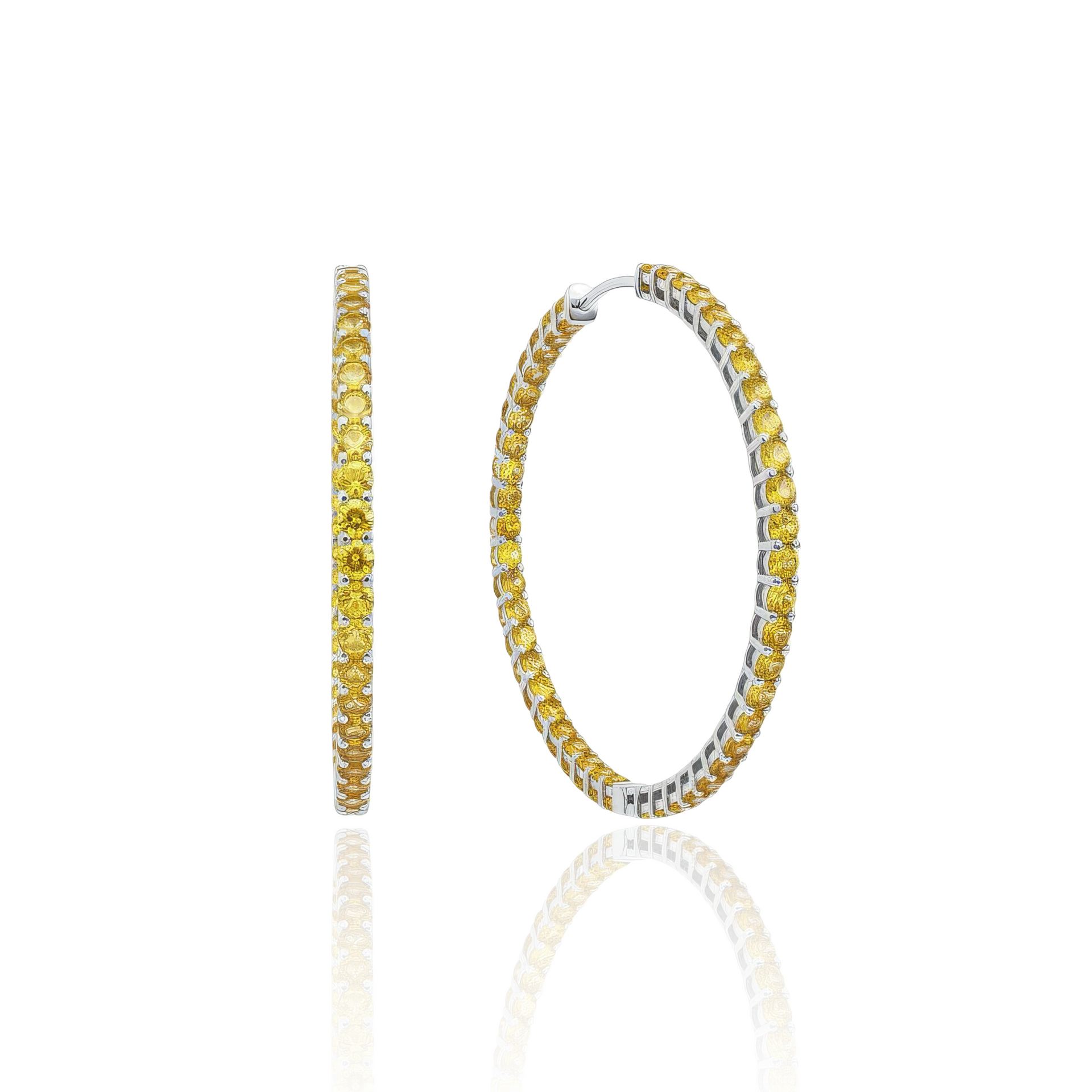 Linea Maxi Hoop Earrings – Yellow Sapphire