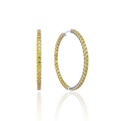Linea Maxi Hoop Earrings – Yellow Sapphire