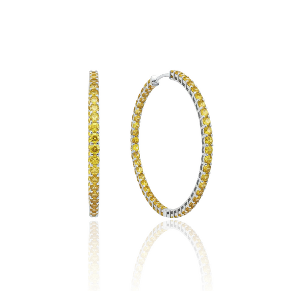 Linea Maxi Hoop Earrings – Yellow Sapphire