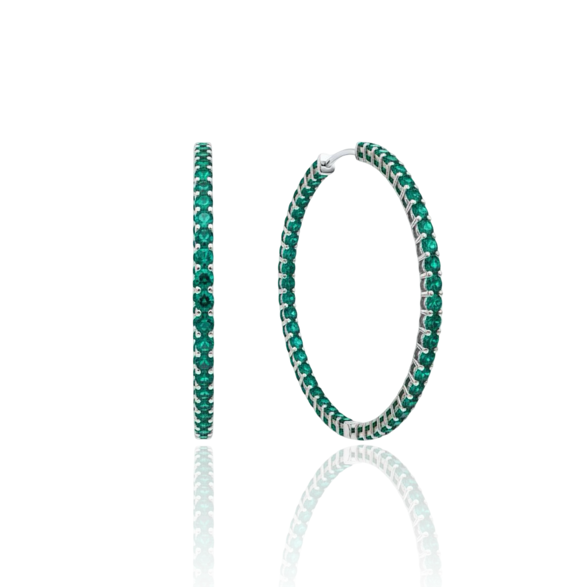 Linea Maxi Hoop Earrings – Zambian Green Emerald