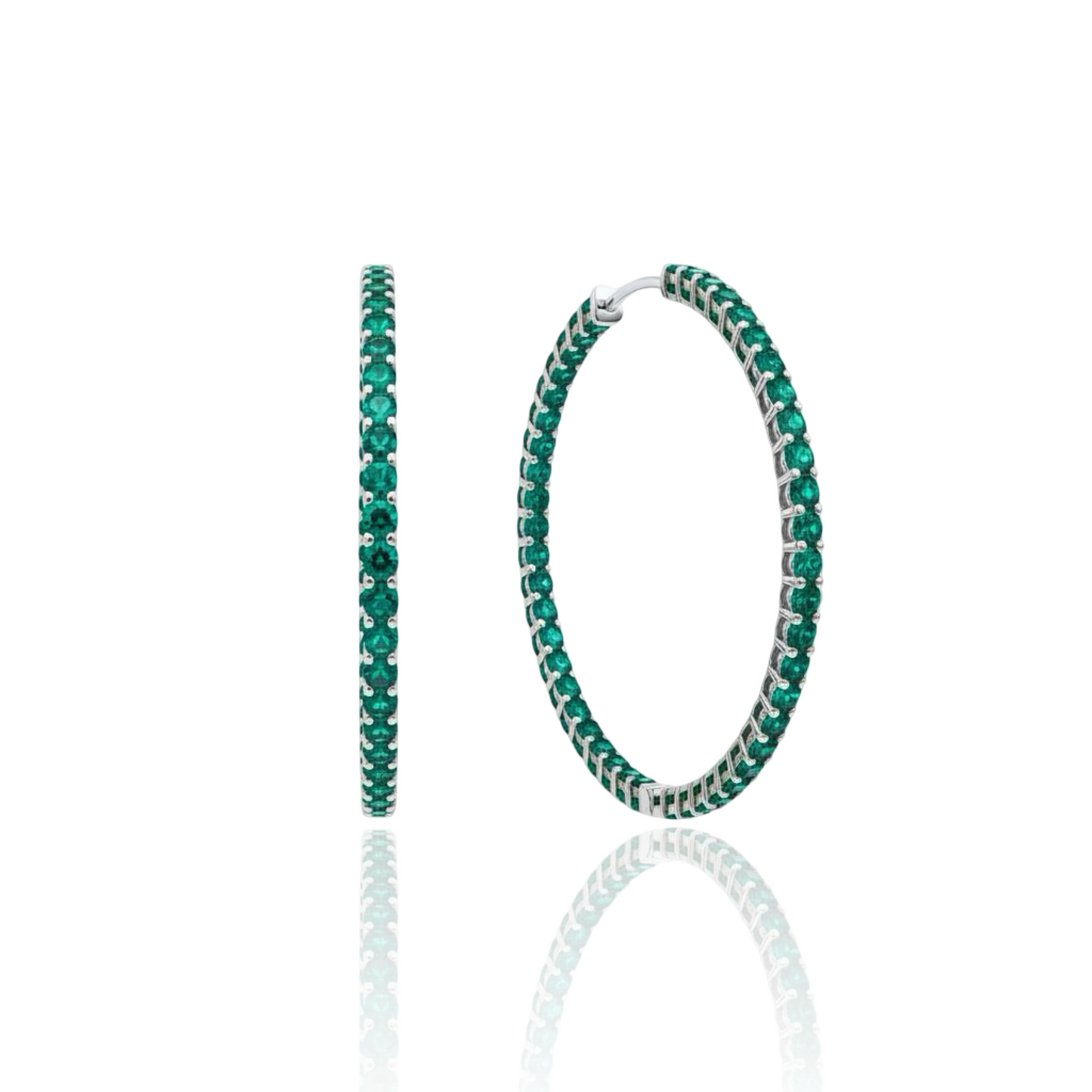 Linea Maxi Hoop Earrings – Zambian Green Emerald