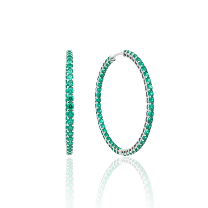 Linea Maxi Hoop Earrings – Colombian Green Emerald