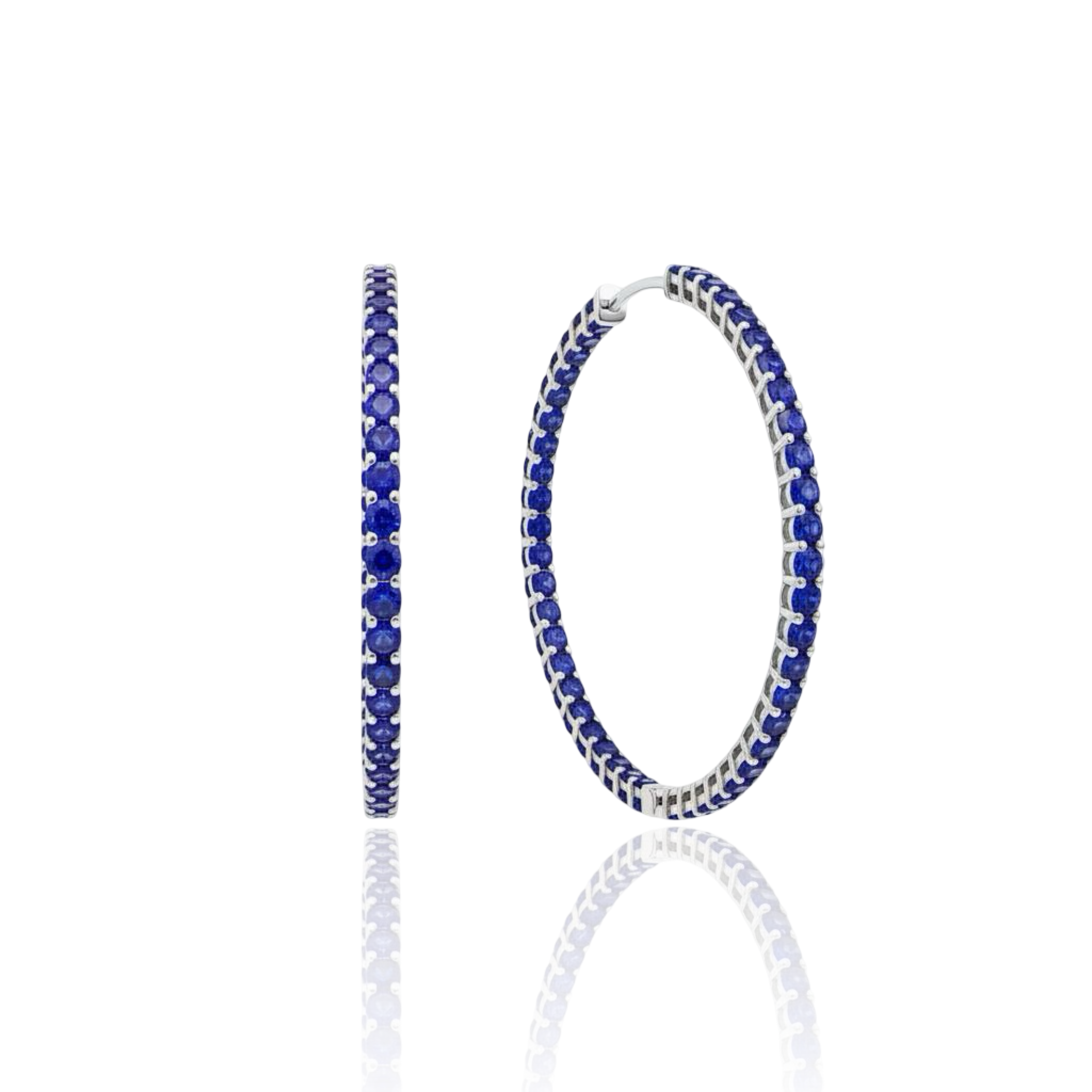 Linea Maxi Hoop Earrings – Blue Sapphire