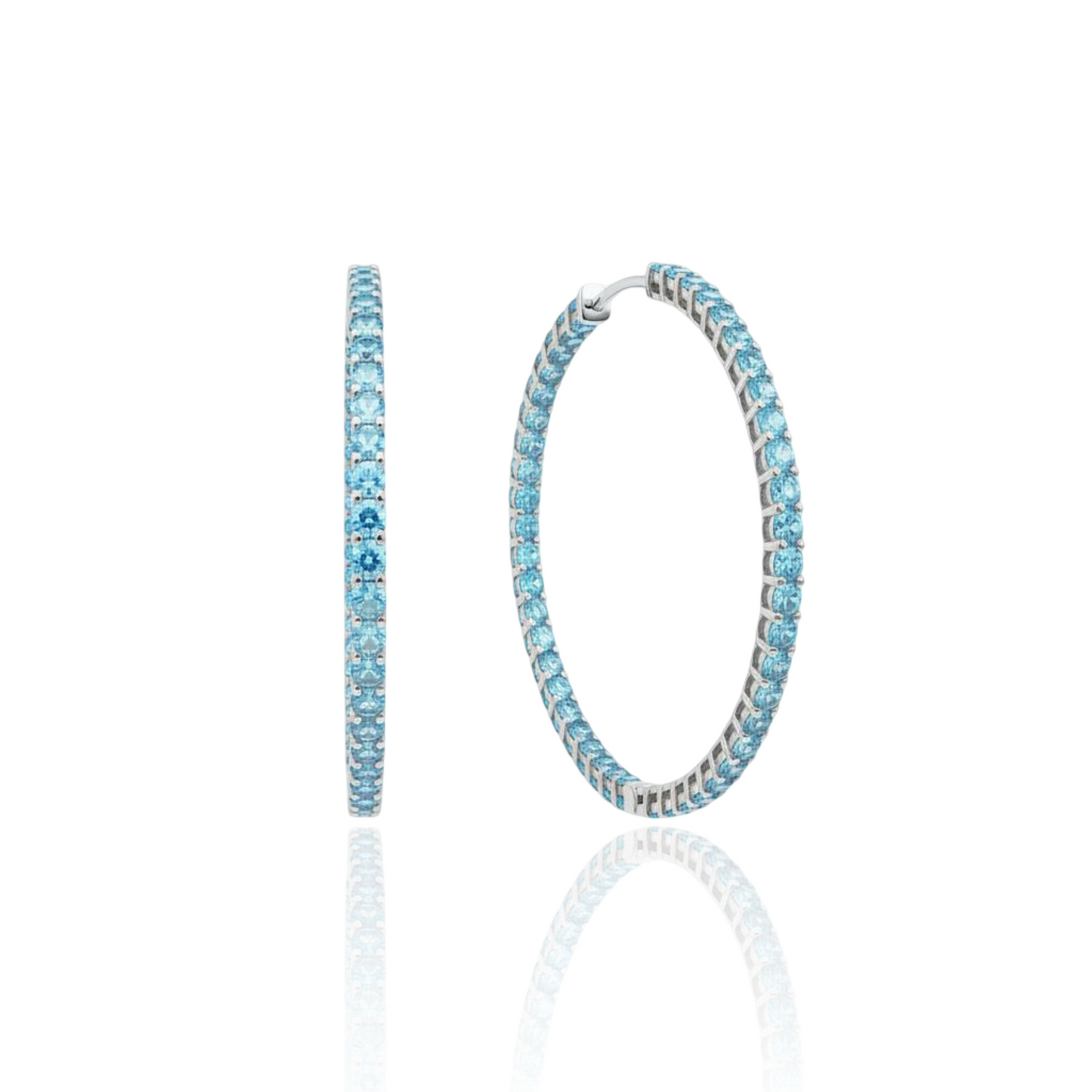 Linea Maxi Hoop Earrings – Teal Blue Spinel