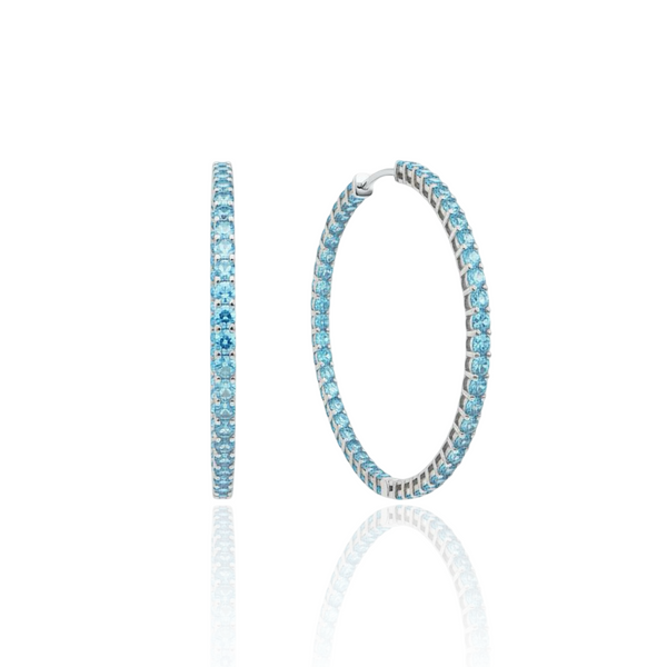 Linea Maxi Hoop Earrings – Teal Blue Spinel