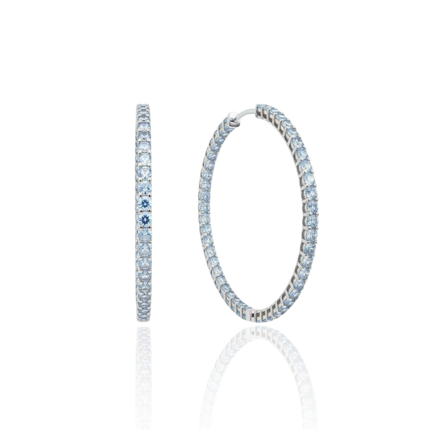 Linea Maxi Hoop Earrings – Light Blue Aquamarine