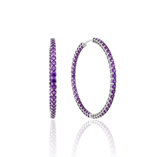 Linea Maxi Hoop Earrings – Purple Sapphire