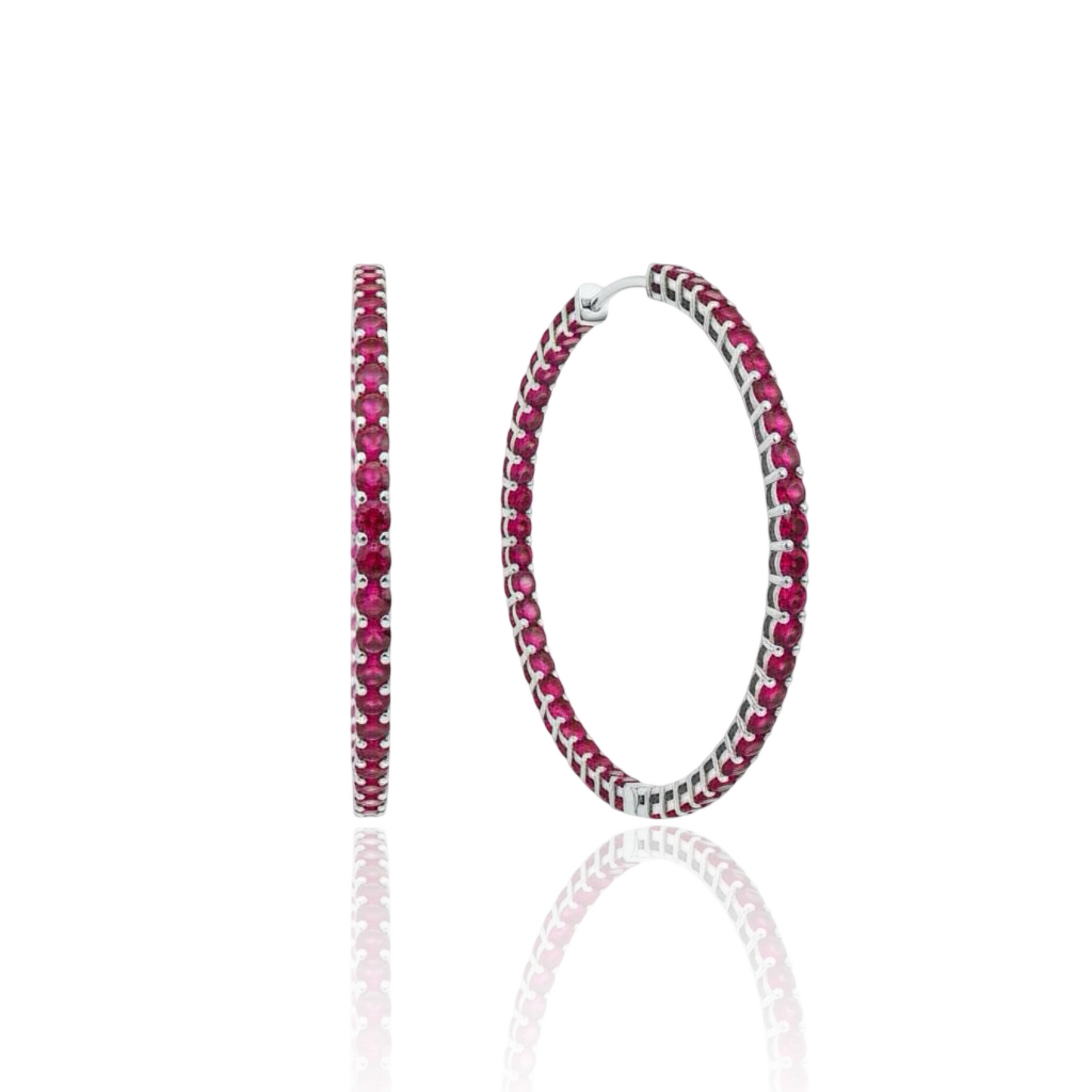 Linea Maxi Hoop Earrings – Red Ruby