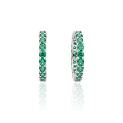 Linea Midi Hoop Earrings – Colombian Green Emerald