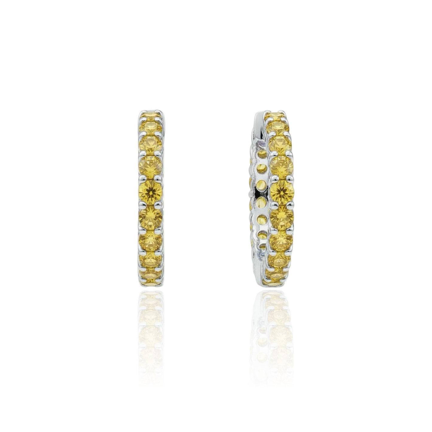 Linea Midi Hoop Earrings – Yellow Sapphire