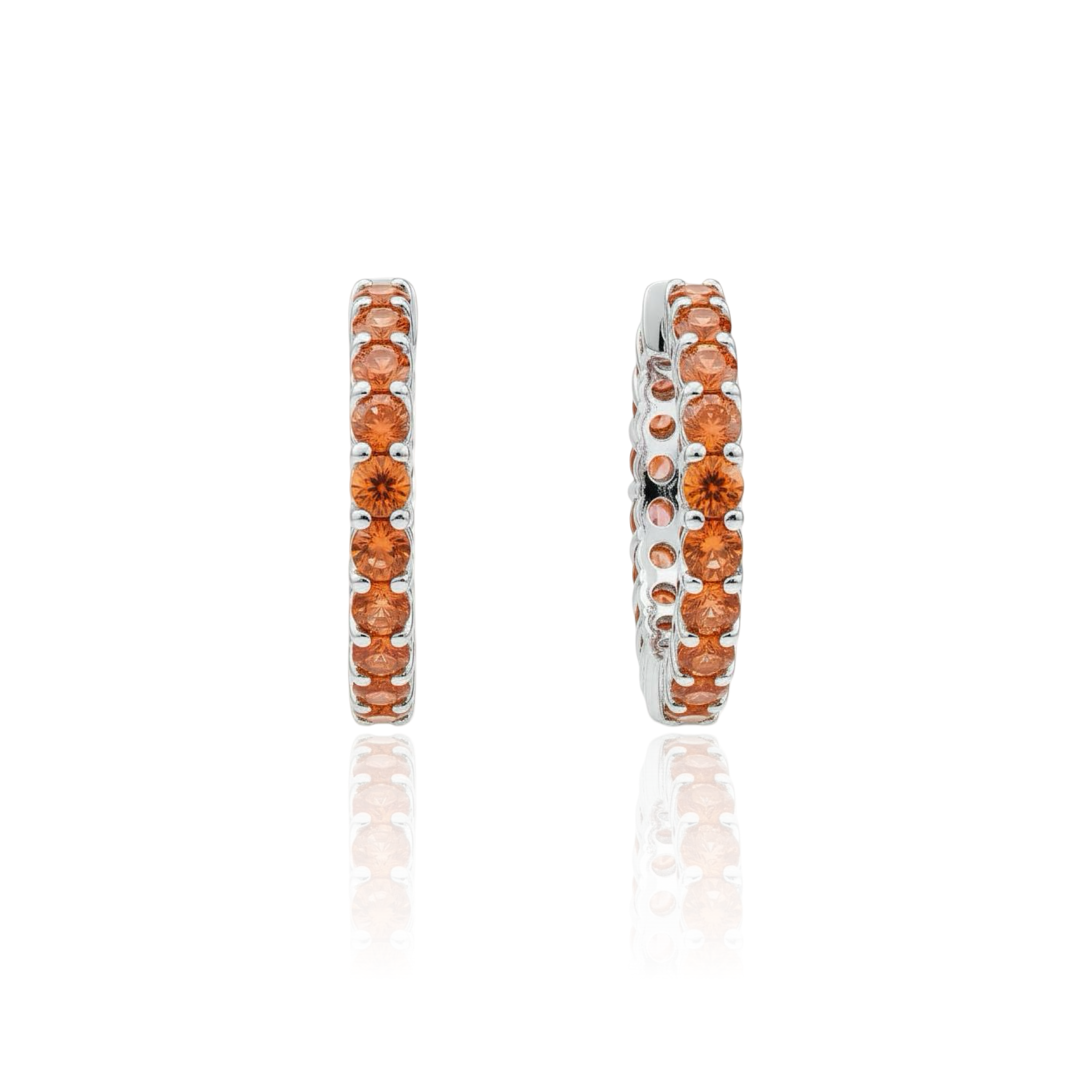 Linea Midi Hoop Earrings – Orange Padparadscha Sapphire