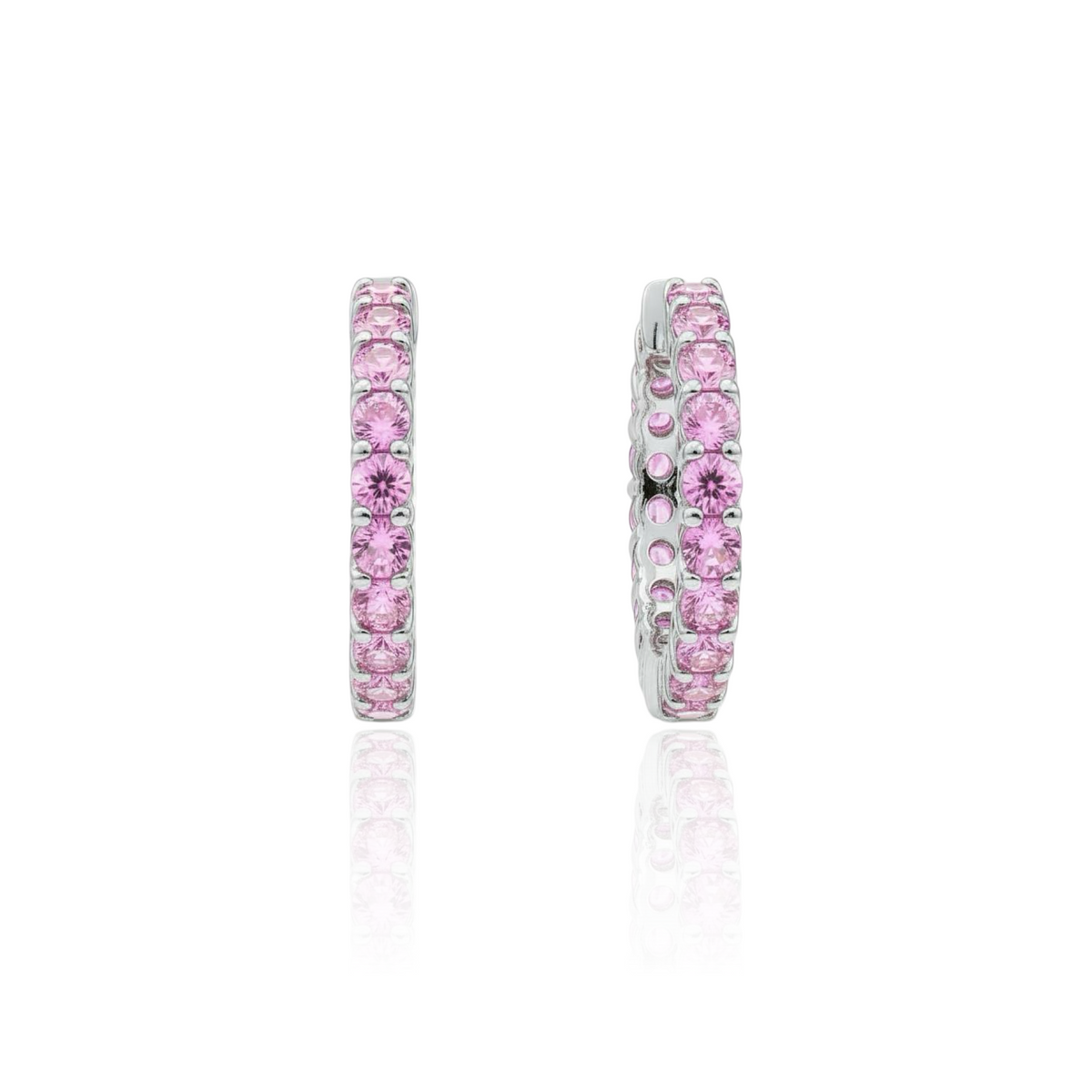 Linea Midi Hoop Earrings – Light Pink Sapphire