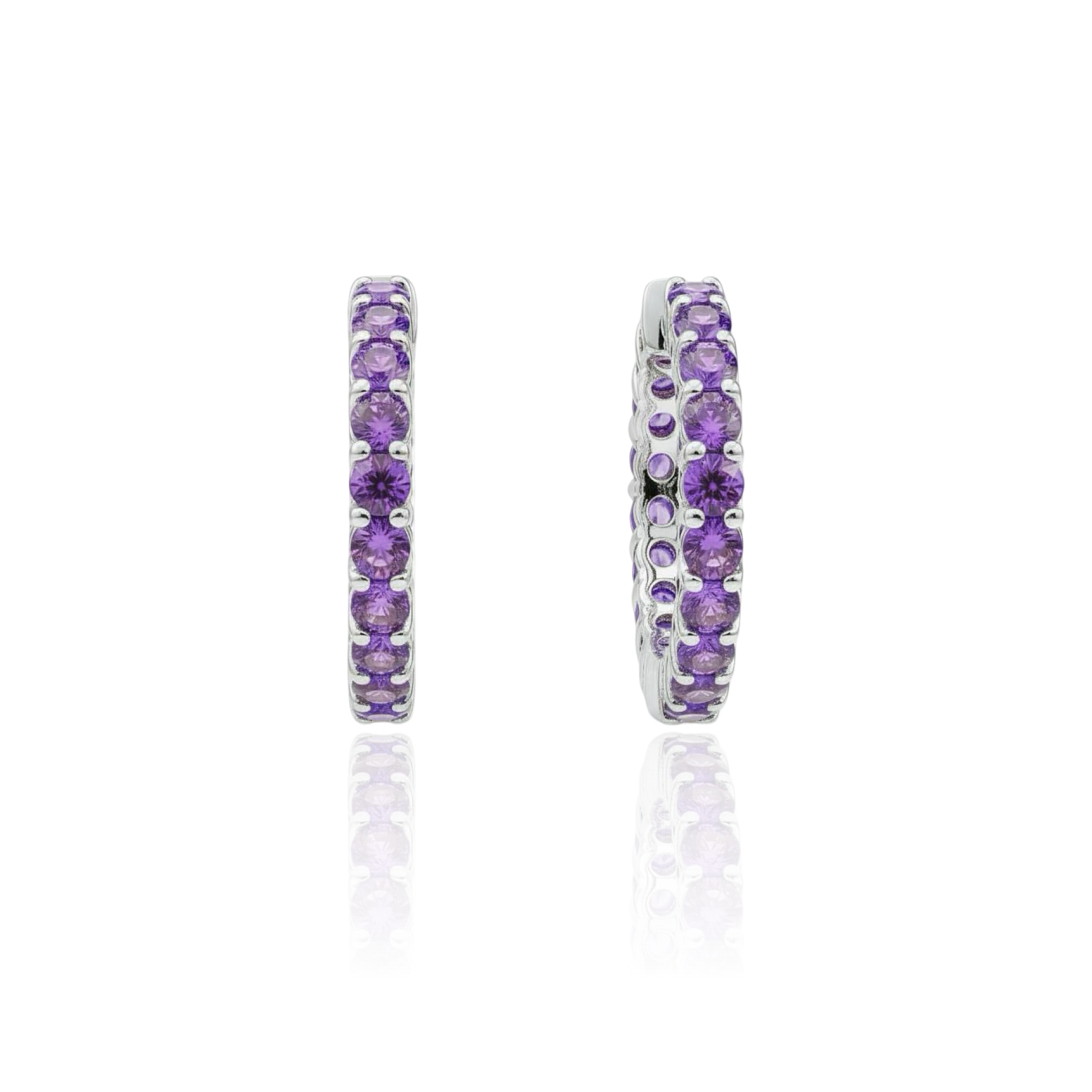 Linea Midi Hoop Earrings – Purple Sapphire