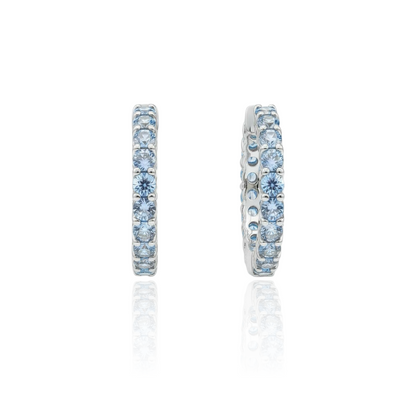 Linea Midi Hoop Earrings – Light Blue Aquamarine
