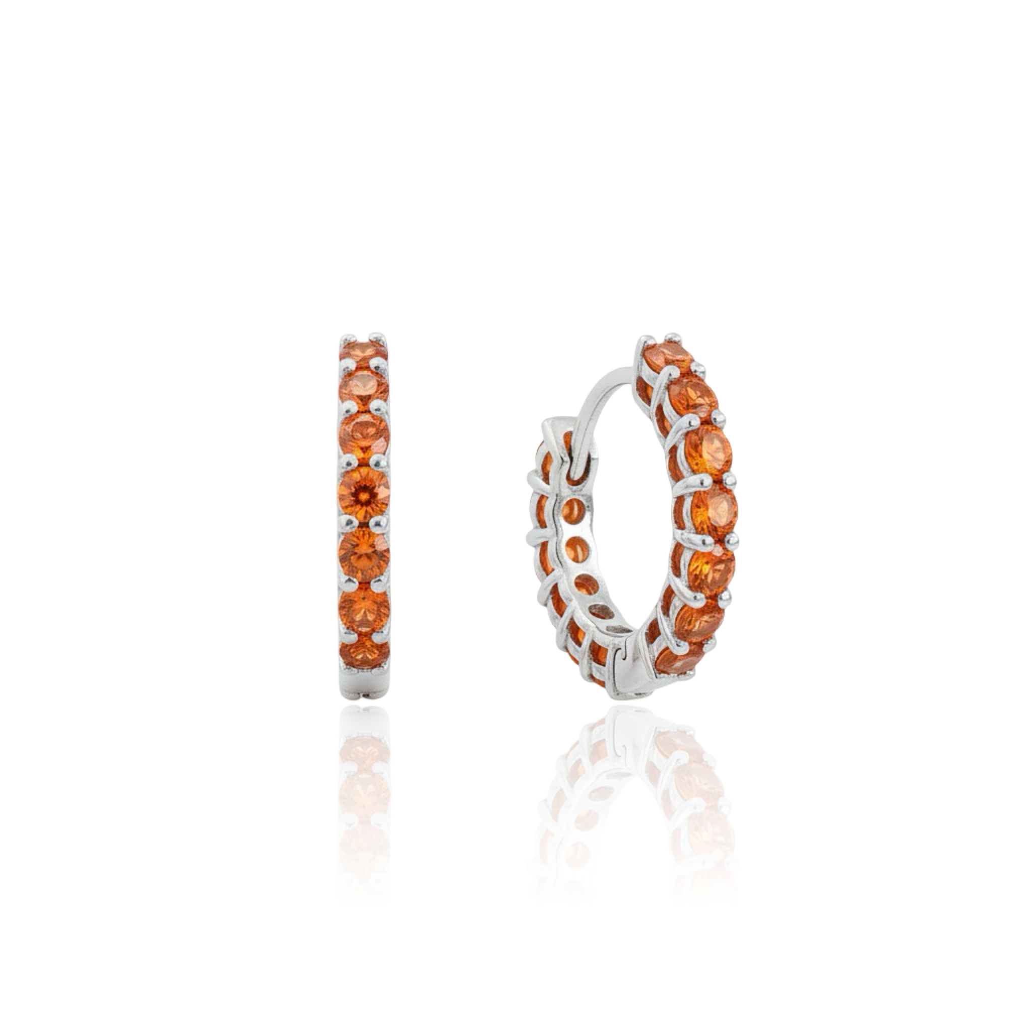 Linea Mini Hoop Earrings – Orange Padparadscha Sapphire