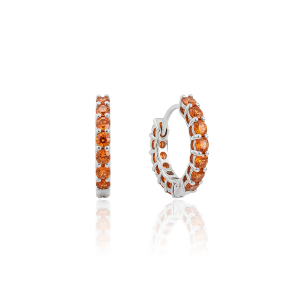 Linea Mini Hoop Earrings – Orange Padparadscha Sapphire