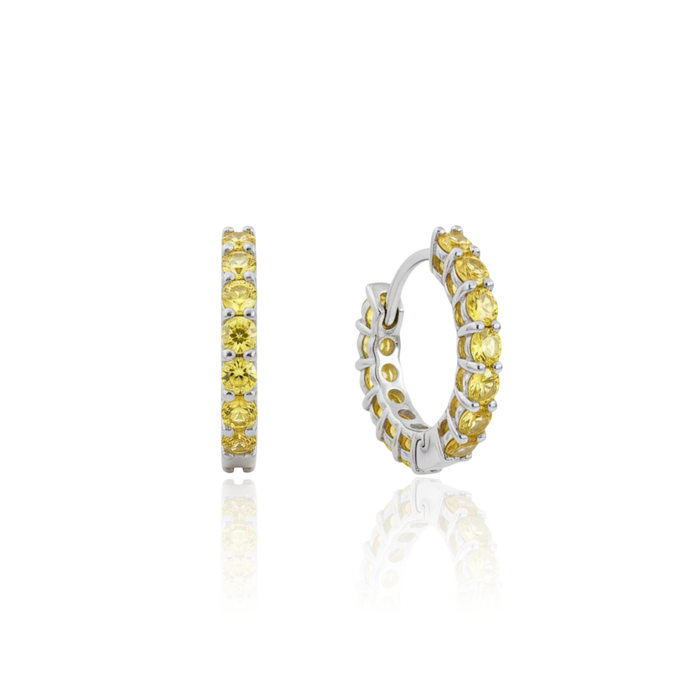 Linea Mini Hoop Earrings – Yellow Sapphire