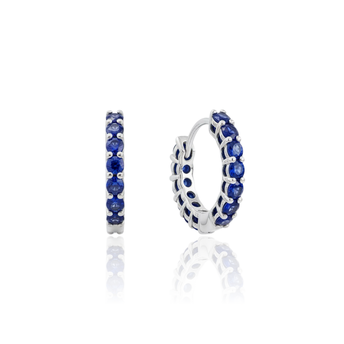 Linea Mini Hoop Earrings – Blue Sapphire