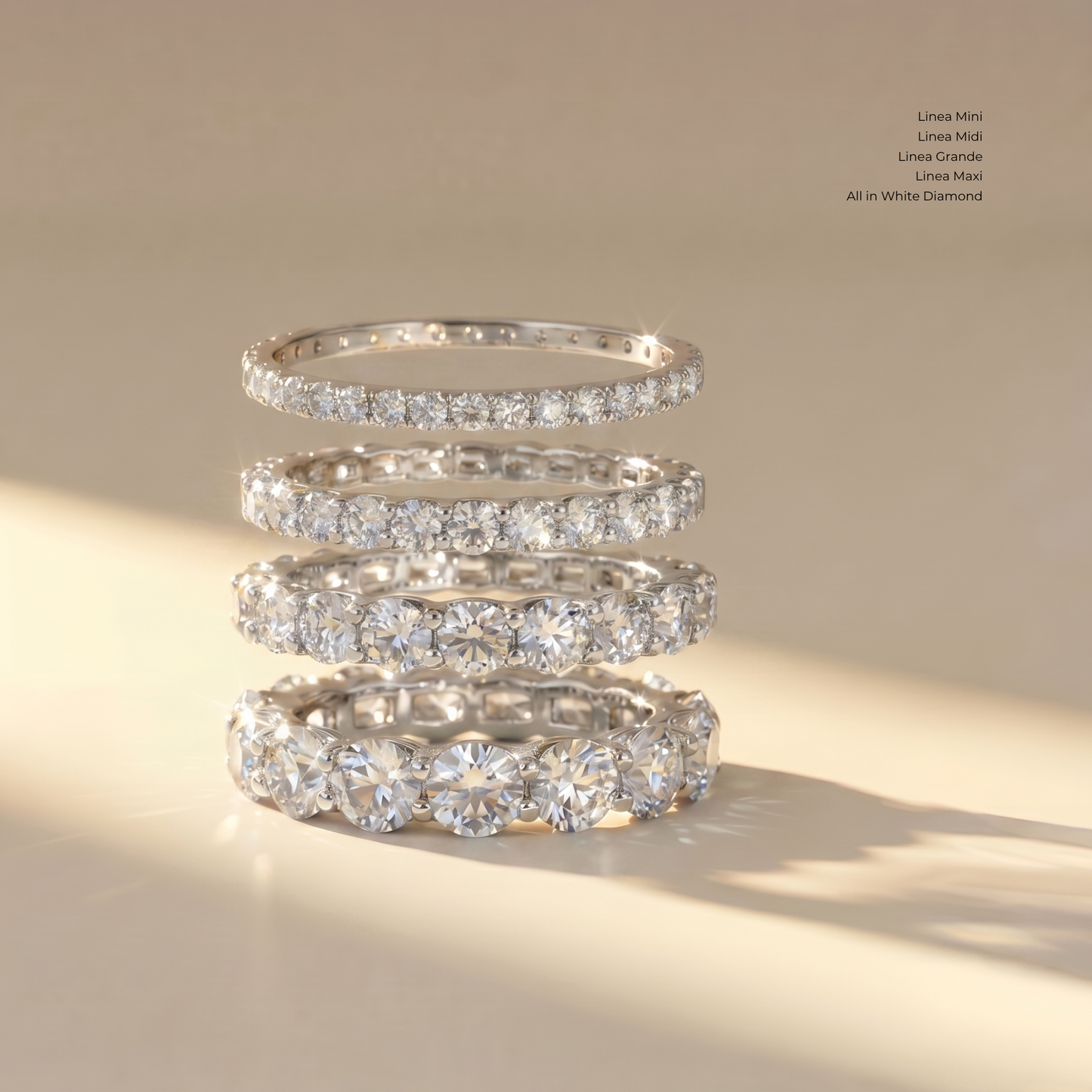 Linea Midi Ring – White Diamond