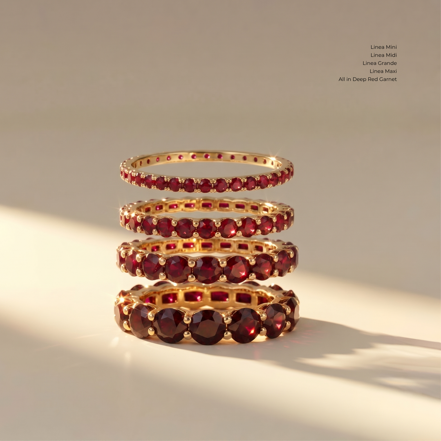 Linea Grande Ring – Deep Red Garnet
