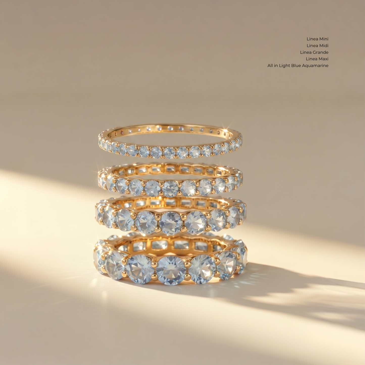 Linea Midi Ring – Light Blue Aquamarine