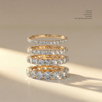 Linea Midi Ring – Light Blue Aquamarine