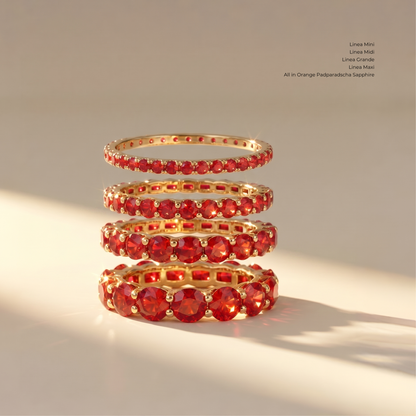 Linea Grande Ring – Orange Padparadscha Sapphire