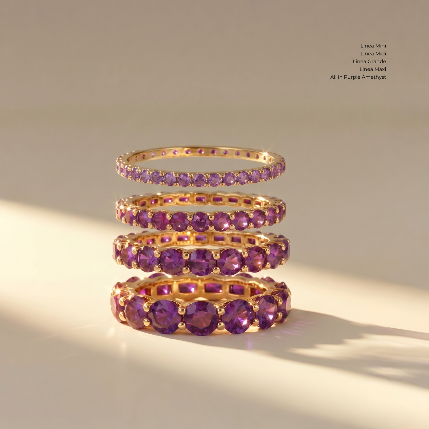 Linea Midi Ring – Purple Sapphire