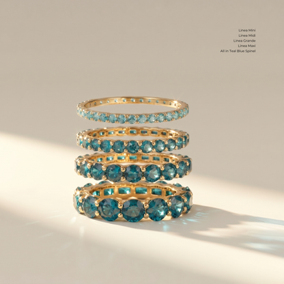 Linea Grande Ring – Teal Blue Spinel