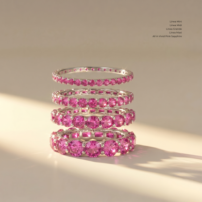 Linea Midi Ring – Vivid Pink Sapphire