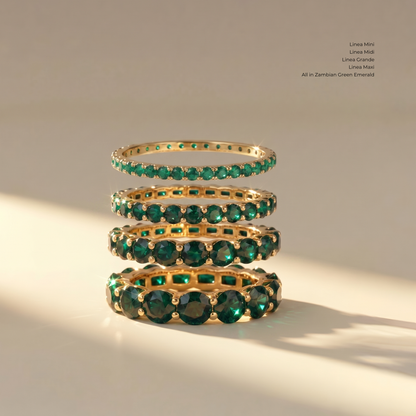 Linea Midi Ring – Zambian Green Emerald